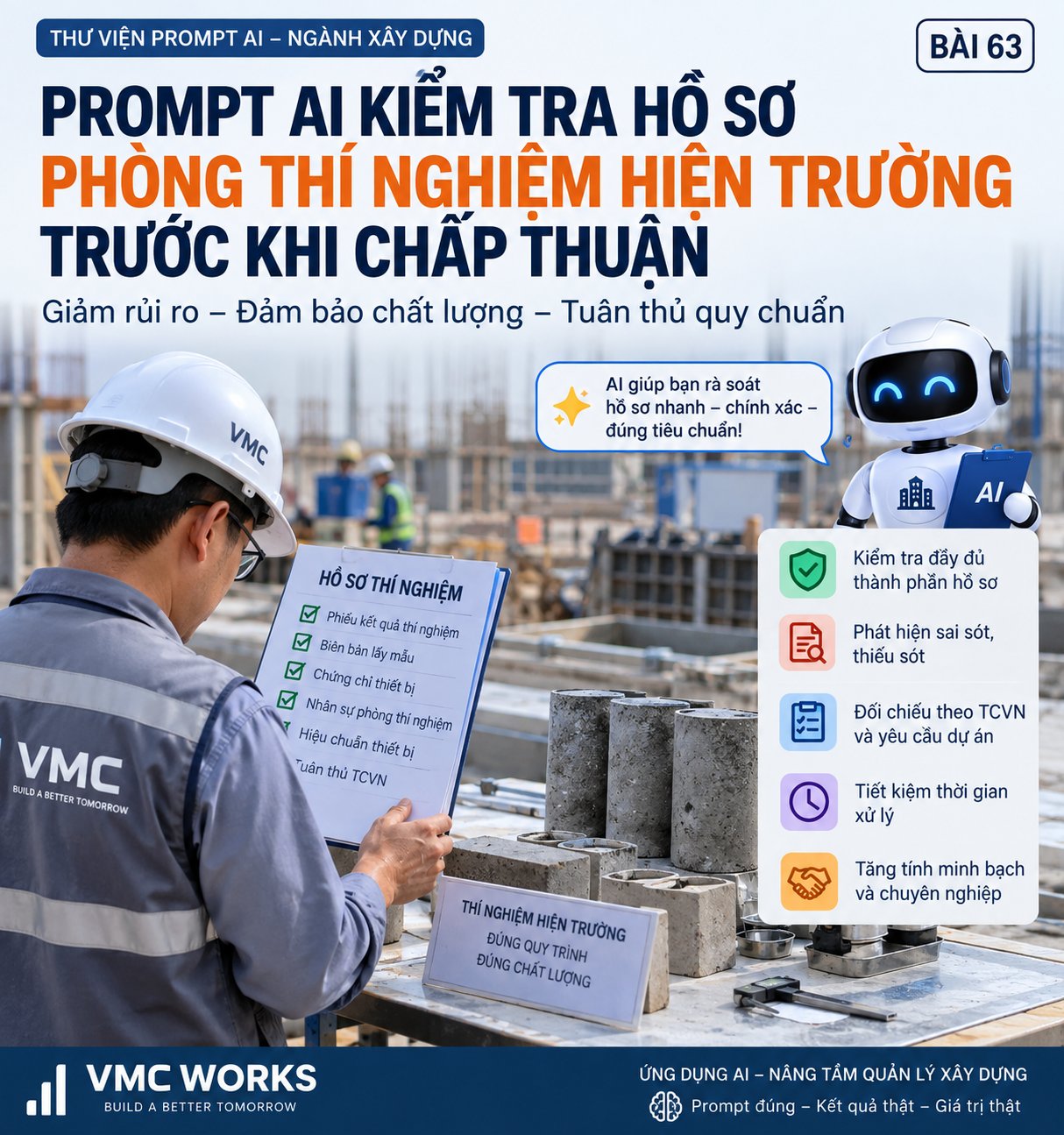 Bài 63 – Prompt AI kiểm tra hồ sơ phòng thí nghiệm hiện trường trước khi chấp thuận