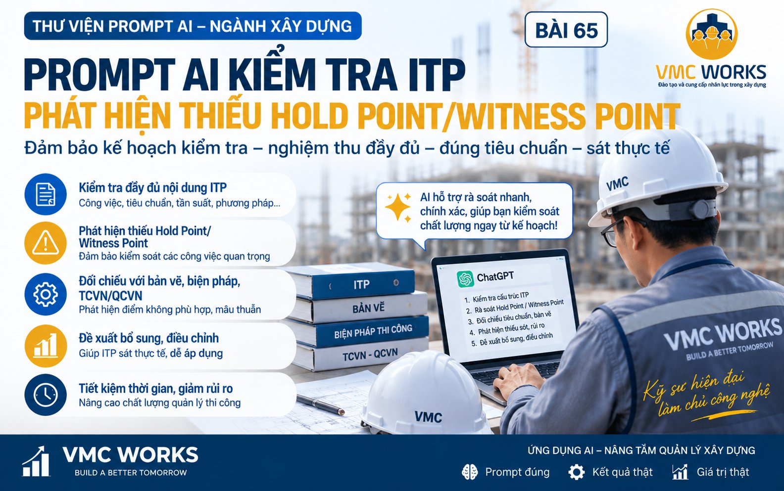 Bài 65 – Prompt AI kiểm tra ITP, phát hiện thiếu Hold Point/Witness Point và điểm kiểm soát