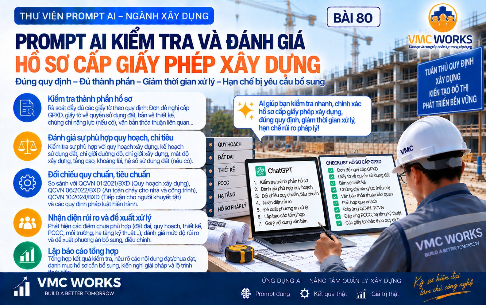 Bài 80 – Prompt AI kiểm tra hồ sơ đề nghị cấp giấy phép xây dựng trước khi nộp