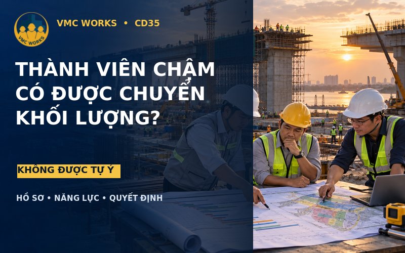 Thành viên liên danh chậm tiến độ: Được điều chuyển khối lượng, nhưng không thể làm bằng biên bản nội bộ