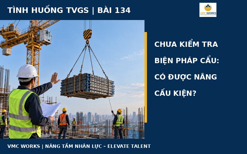 Tình huống TVGS 134: Chưa kiểm tra biện pháp cẩu, có được nâng cấu kiện?