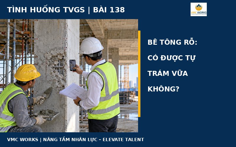 Tình huống TVGS 138: Bê tông rỗ, có được tự trám vữa không?