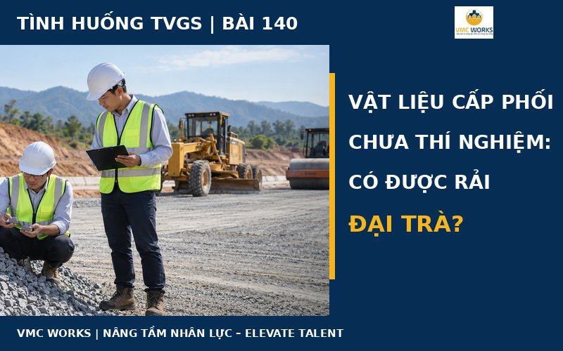 Tình huống TVGS 140: Vật liệu cấp phối chưa thí nghiệm, có được rải đại trà?