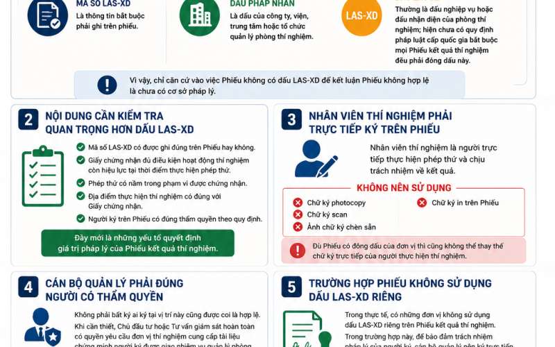 Không có dấu LAS-XD, Phiếu kết quả thí nghiệm có bị vô hiệu?