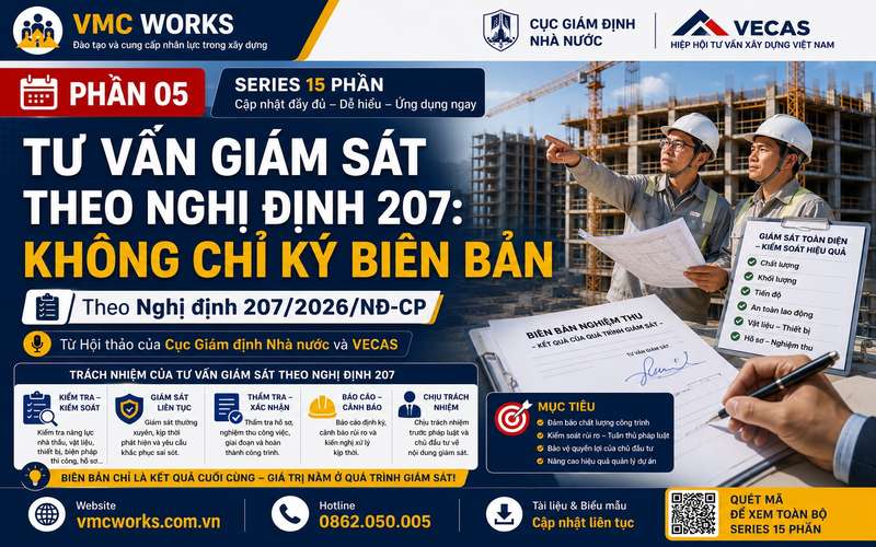 Cục Giám định Nhà nước và VECAS làm rõ trách nhiệm của tư vấn giám sát theo Nghị định 207