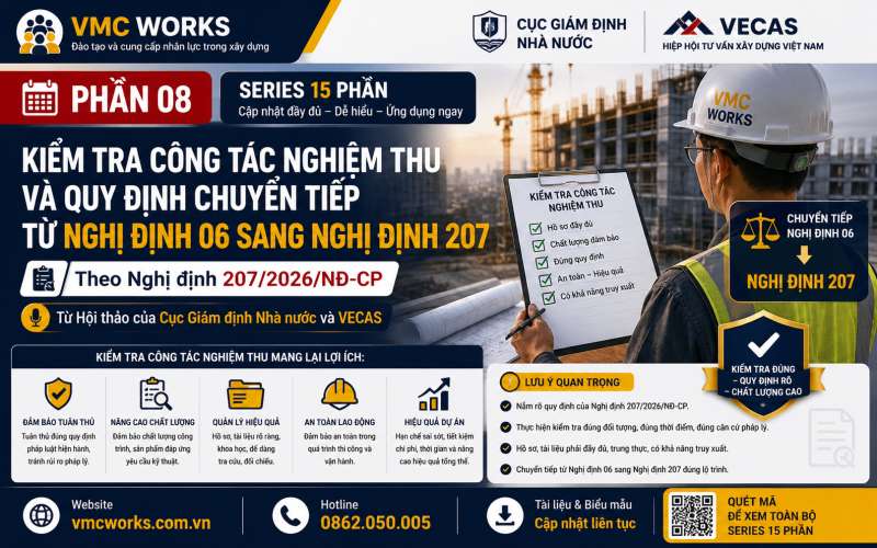 PHẦN 08. KIỂM TRA CÔNG TÁC NGHIỆM THU VÀ QUY ĐỊNH CHUYỂN TIẾP TỪ NGHỊ ĐỊNH 06 SANG NGHỊ ĐỊNH 207