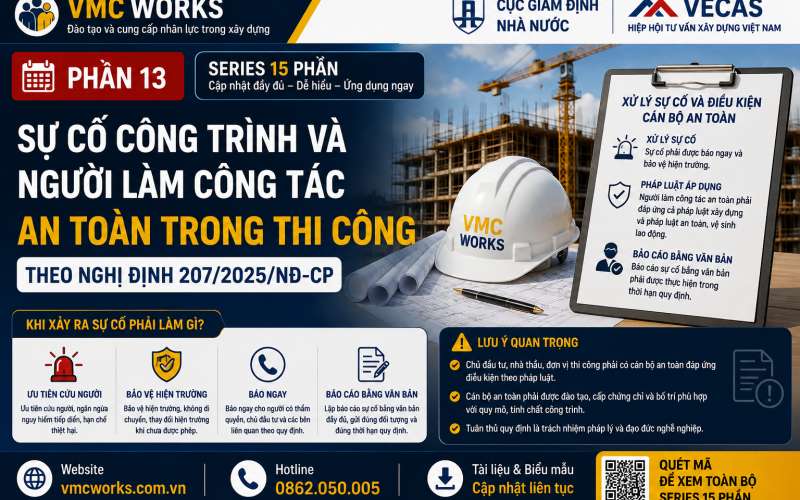Xử lý sự cố công trình và điều kiện người làm công tác an toàn theo Nghị định 207/2026/NĐ-CP