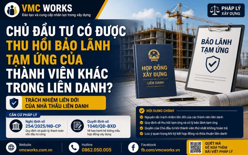 Nhà thầu liên danh chưa hoàn trả đủ tạm ứng, Chủ đầu tư có được thu hồi bảo lãnh của thành viên khác?