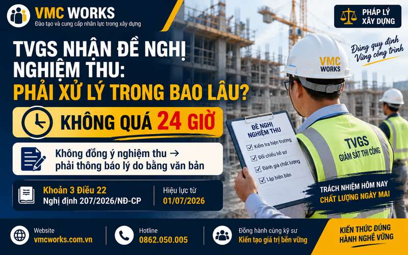TVGS nhận đề nghị nghiệm thu: Có được để nhà thầu chờ vài ngày không?