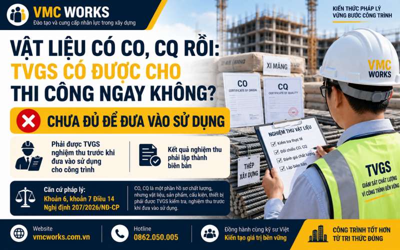 Vật liệu có CO, CQ rồi: TVGS có được cho thi công ngay không?