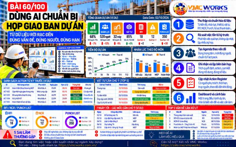 Bài 60/100 – Dùng AI chuẩn bị họp giao ban dự án: Từ dữ liệu rời rạc đến đúng vấn đề, đúng người, đúng hạn