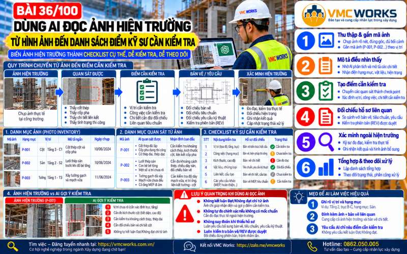 Bài 36/100 – Dùng AI đọc ảnh hiện trường: Từ hình ảnh đến danh sách điểm kỹ sư cần kiểm tra