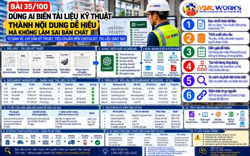 Bài 35/100 – Dùng AI biến tài liệu kỹ thuật thành nội dung dễ hiểu mà không làm sai bản chất