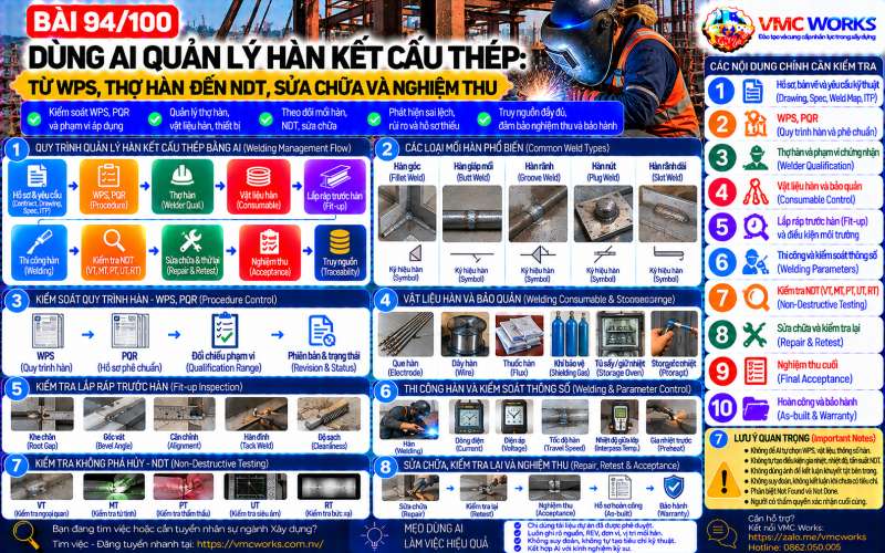 Bài 94/100 – Dùng AI quản lý Firestop: Từ lỗ xuyên, hệ chống cháy được duyệt đến kiểm tra và nghiệm thu