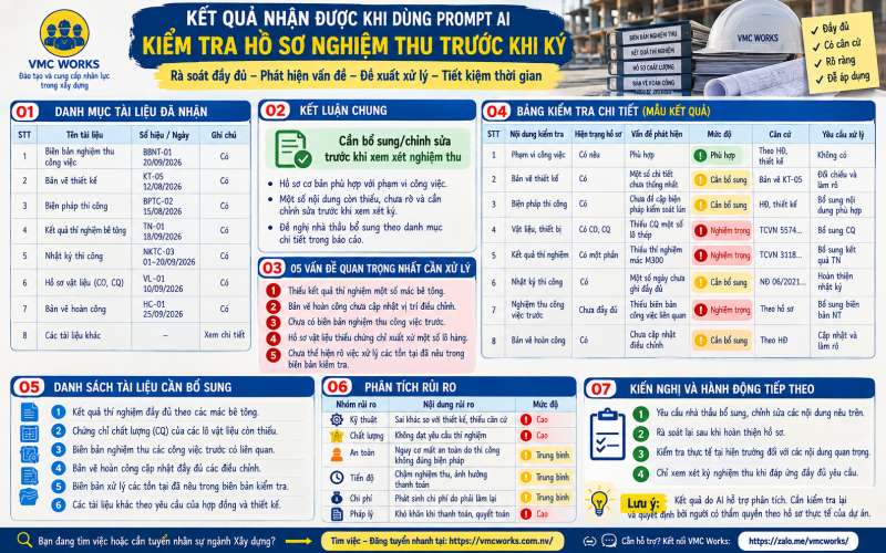 Bài 02 – Prompt AI kiểm tra hồ sơ nghiệm thu trước khi ký