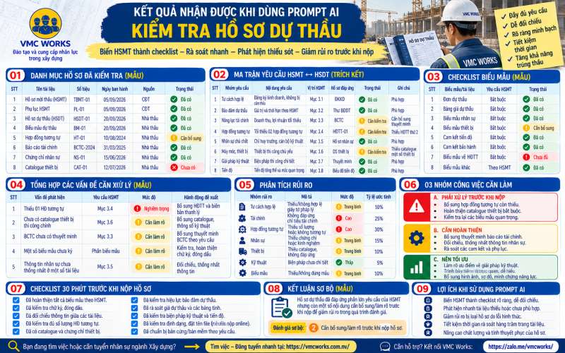 Bài 08 – Prompt AI kiểm tra hồ sơ dự thầu, phát hiện thiếu sót trước khi nộp