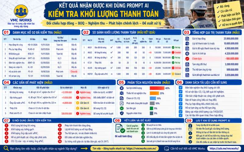 Bài 07 – Prompt AI kiểm tra khối lượng thanh toán, phát hiện chênh lệch và nguy cơ thanh toán sai