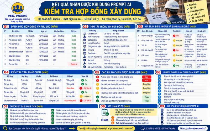 Bài 09 – Prompt AI kiểm tra hợp đồng xây dựng, phát hiện điều khoản rủi ro