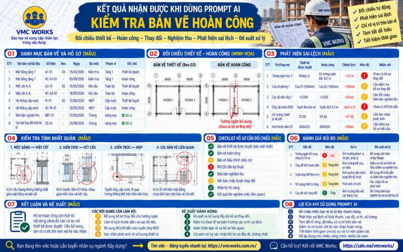 Bài 10 – Prompt AI kiểm tra bản vẽ hoàn công, phát hiện sai lệch trước khi ký