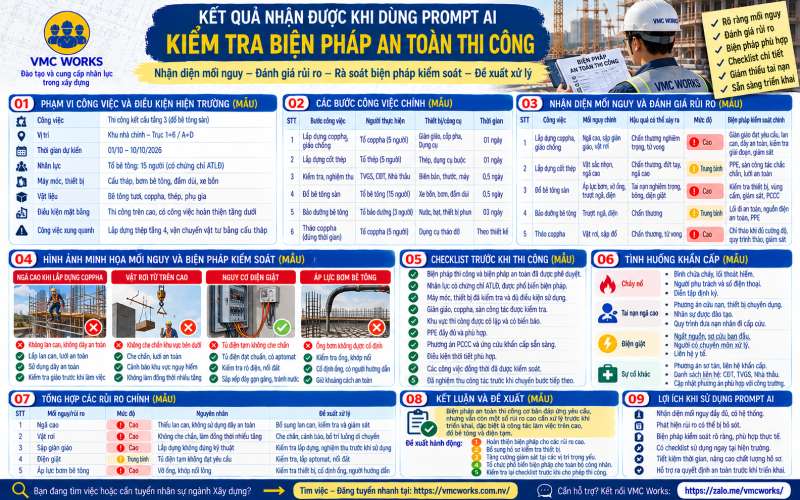 Bài 11 – Prompt AI kiểm tra biện pháp an toàn thi công, phát hiện rủi ro trước khi triển khai