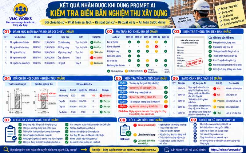 Bài 13 – Prompt AI kiểm tra biên bản nghiệm thu, phát hiện lỗi trước khi ký