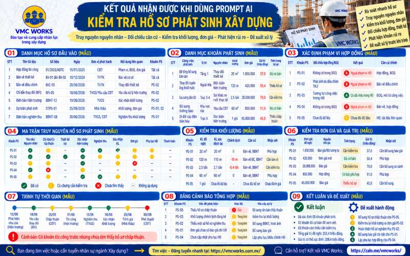 Bài 15 – Prompt AI kiểm tra hồ sơ phát sinh xây dựng trước khi trình duyệt