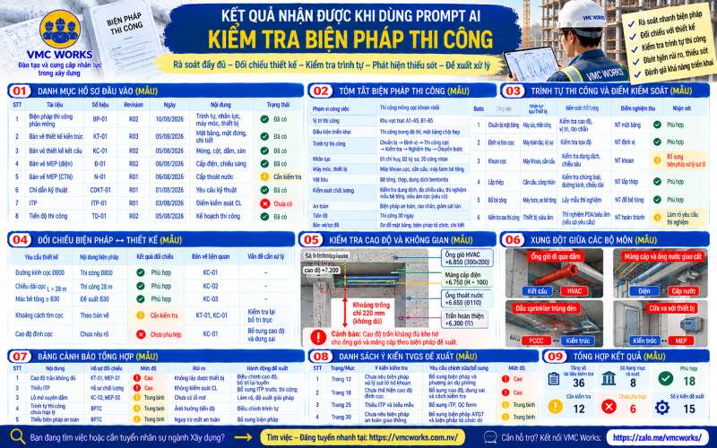 Bài 18 – Prompt AI kiểm tra biện pháp thi công trước khi phê duyệt