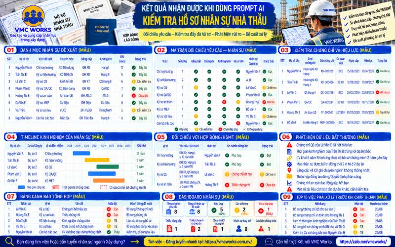 Bài 27 – Prompt AI kiểm tra hồ sơ nhân sự nhà thầu trước khi chấp thuận
