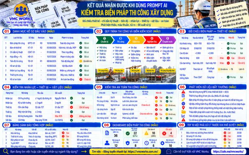 Bài 28 – Prompt AI kiểm tra biện pháp thi công trước khi phê duyệt