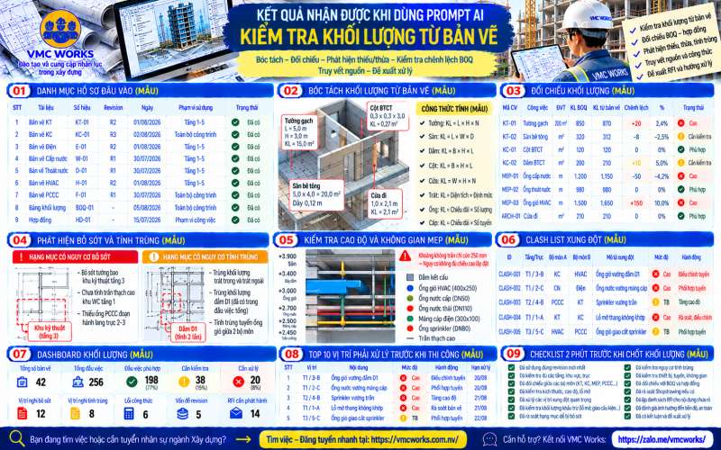 Bài 30 – Prompt AI kiểm tra khối lượng từ bản vẽ, phát hiện thiếu – thừa và chênh lệch BOQ