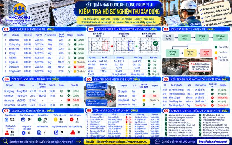 Bài 36 – Prompt AI kiểm tra hồ sơ nghiệm thu công việc xây dựng trước khi ký