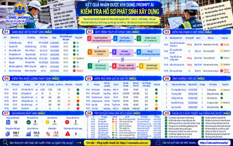 Bài 40 – Prompt AI kiểm tra hồ sơ phát sinh xây dựng trước khi trình phê duyệt